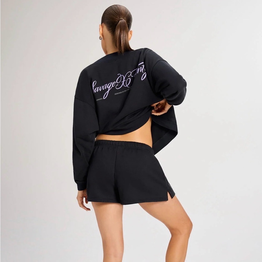 Savage X Fenty Black Sweatshirt and shorts